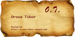 Orova Tibor névjegykártya